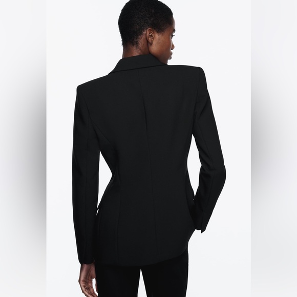 ZARA SATIN EFFECT TUXEDO JACKET - Picture 13 of 16